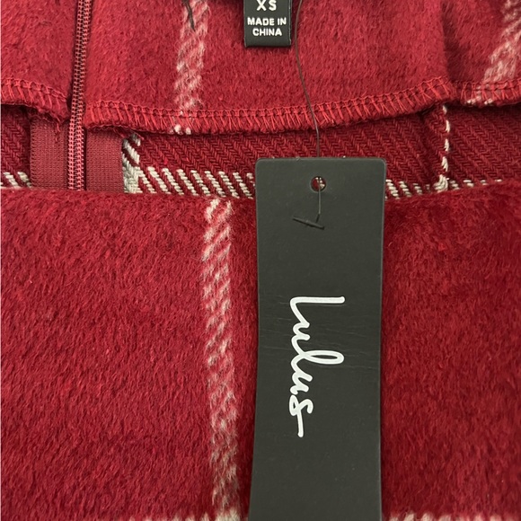 Lulu’s Spence Wine Red Plaid Mini Skirt - Picture 6 of 7